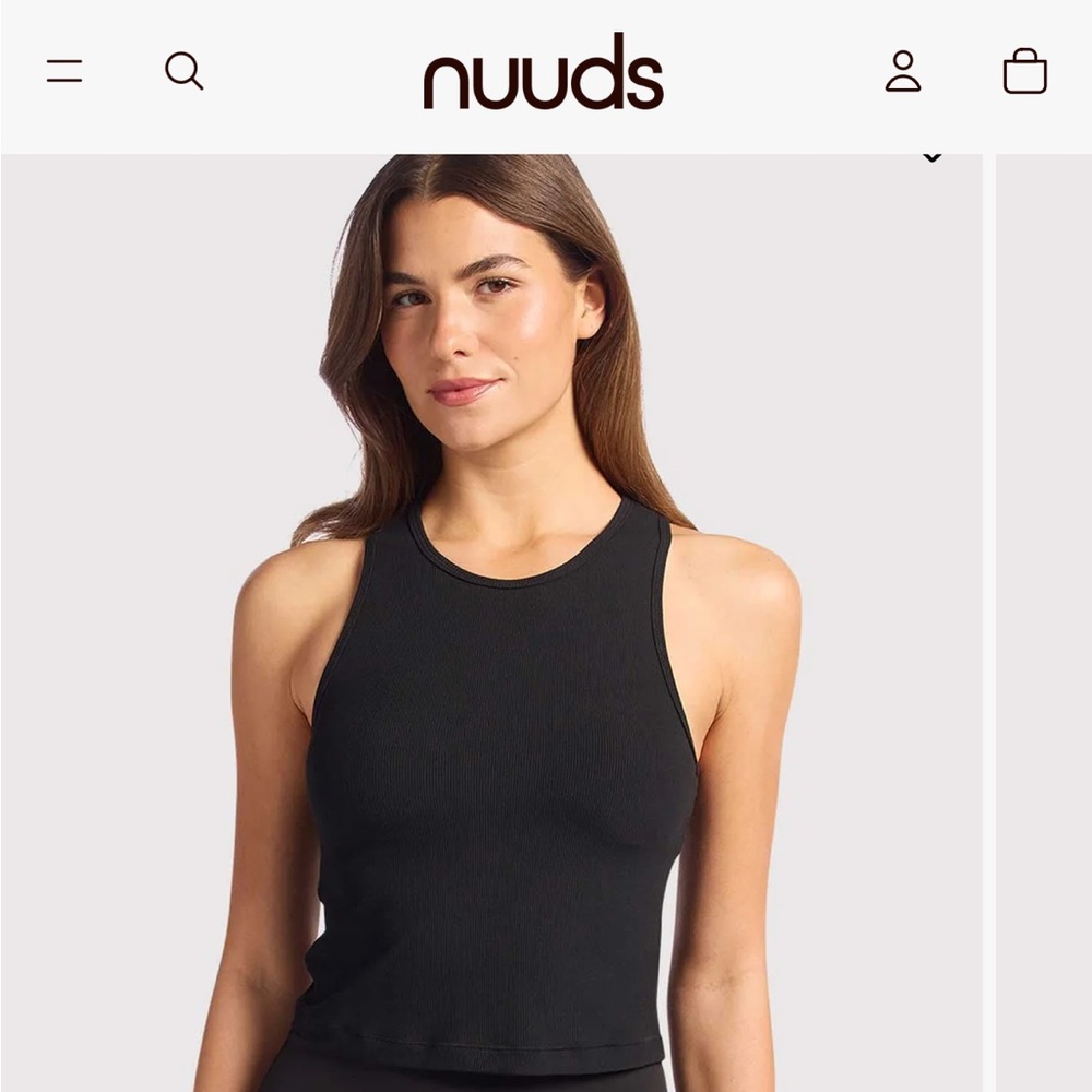 nuuds Black Ribbed Racerback Tank Top